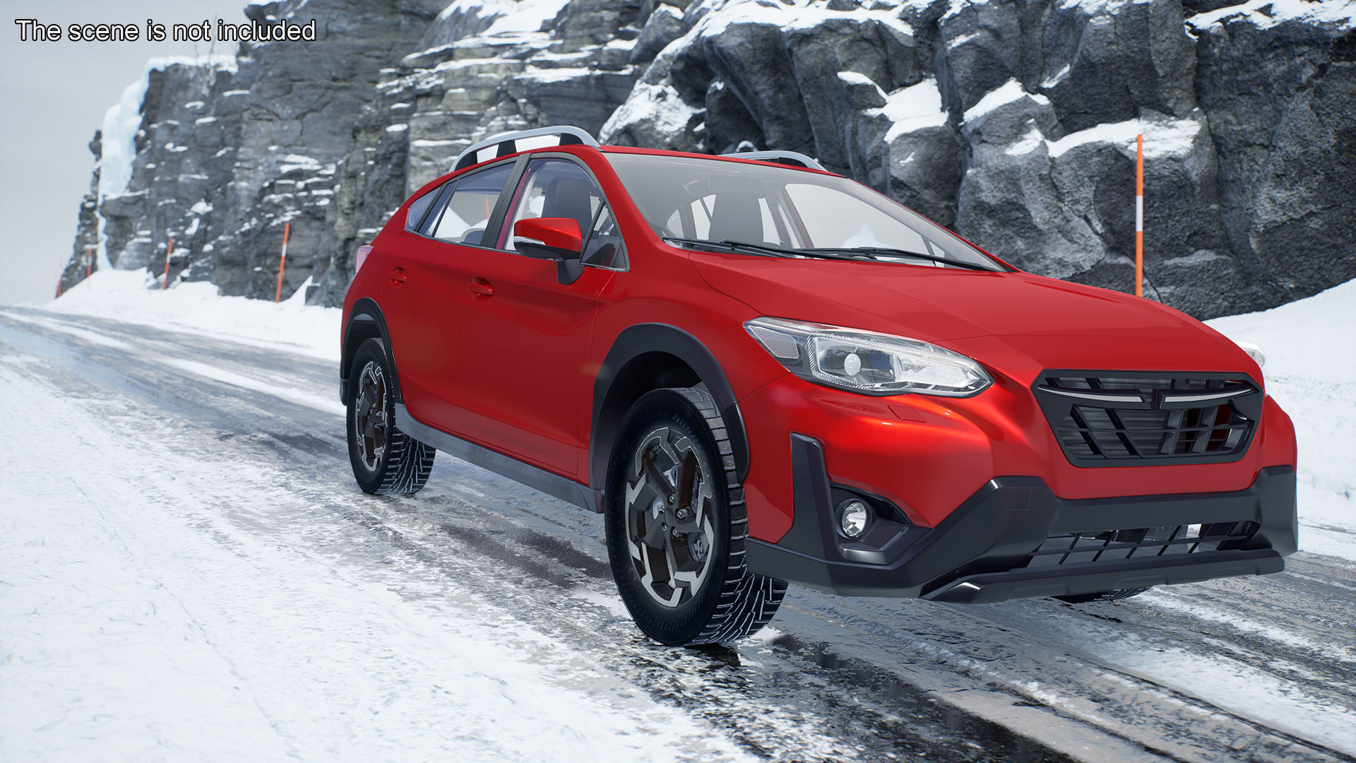 Compact Crossover Simple Interior Red 3D