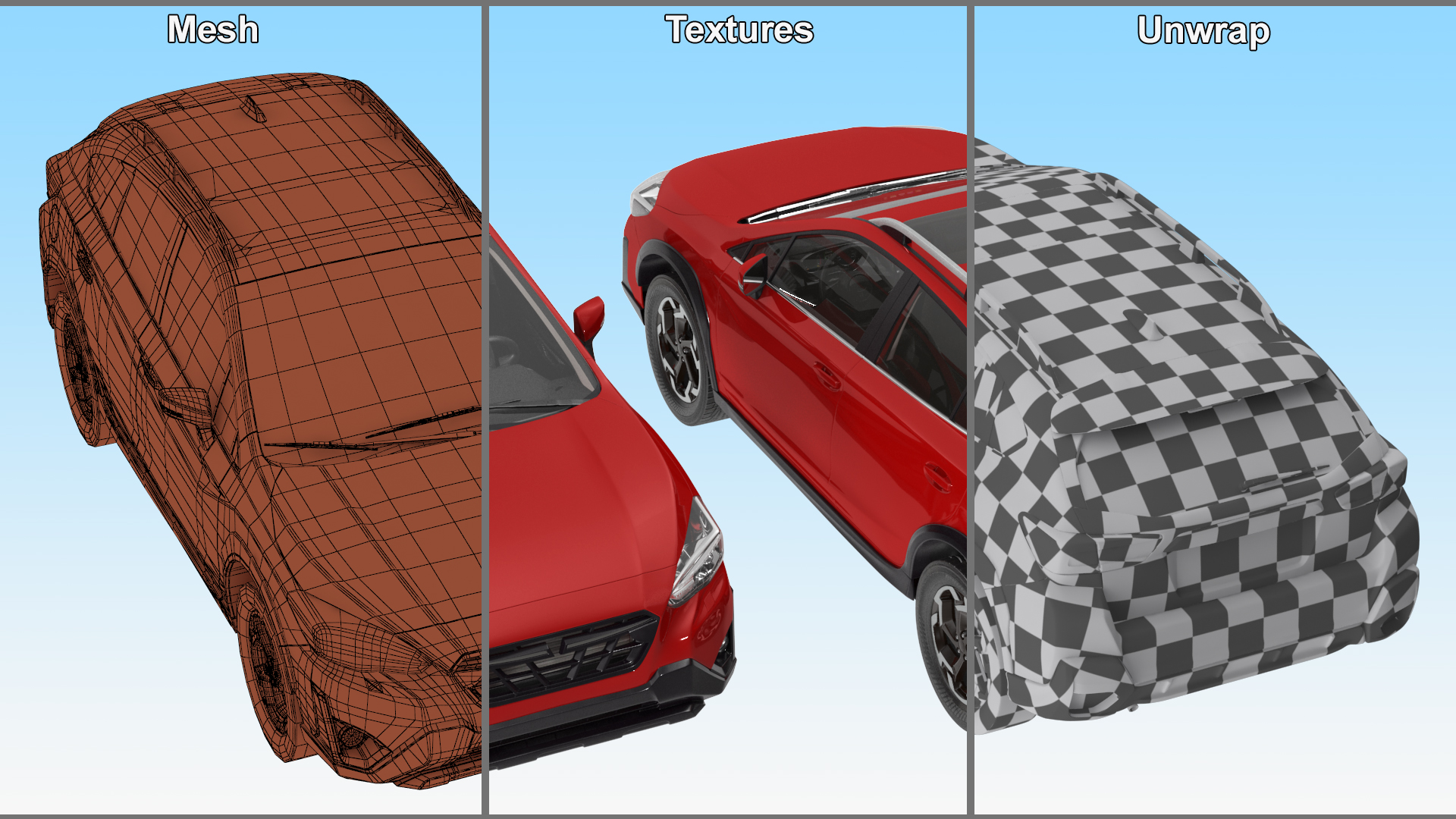 Compact Crossover Simple Interior Red 3D