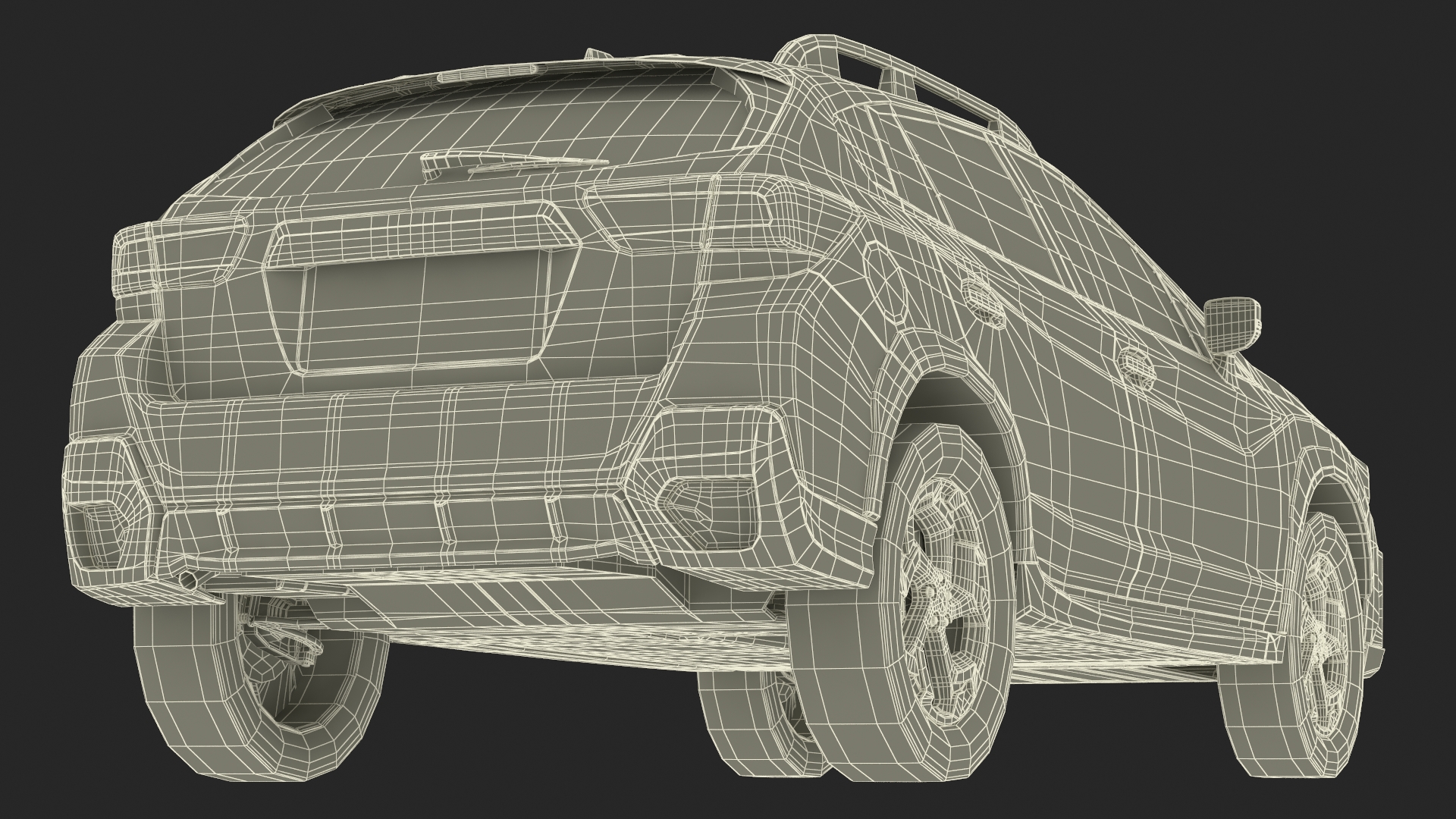 Compact Crossover Simple Interior Red 3D