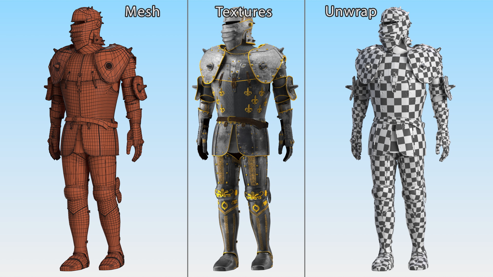 Traditional Knight Armor Suit 3D model