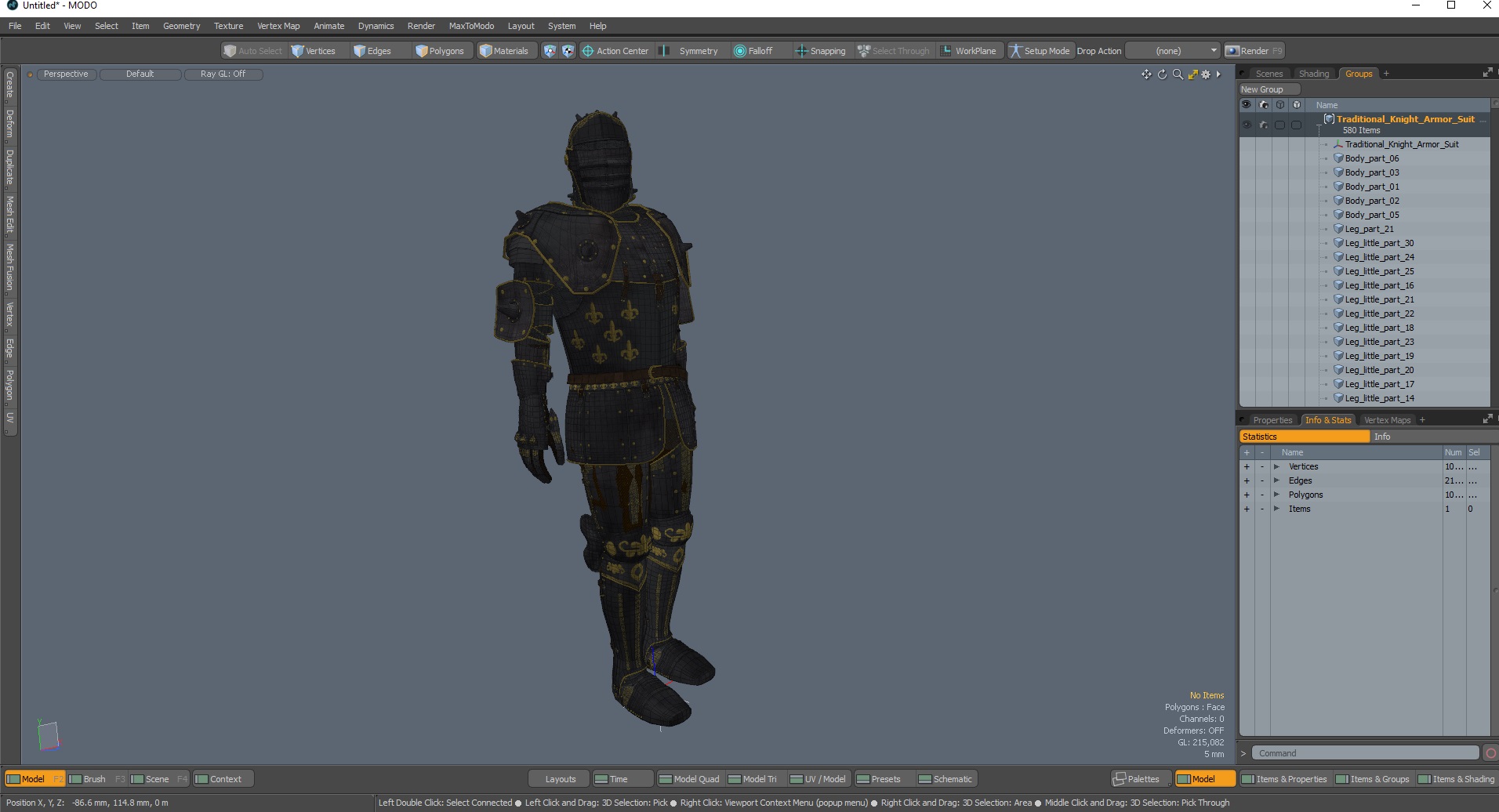 Traditional Knight Armor Suit 3D model
