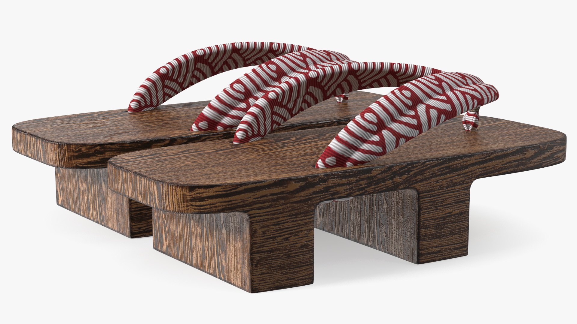3D Dark Geta Traditional Japanese Clogs