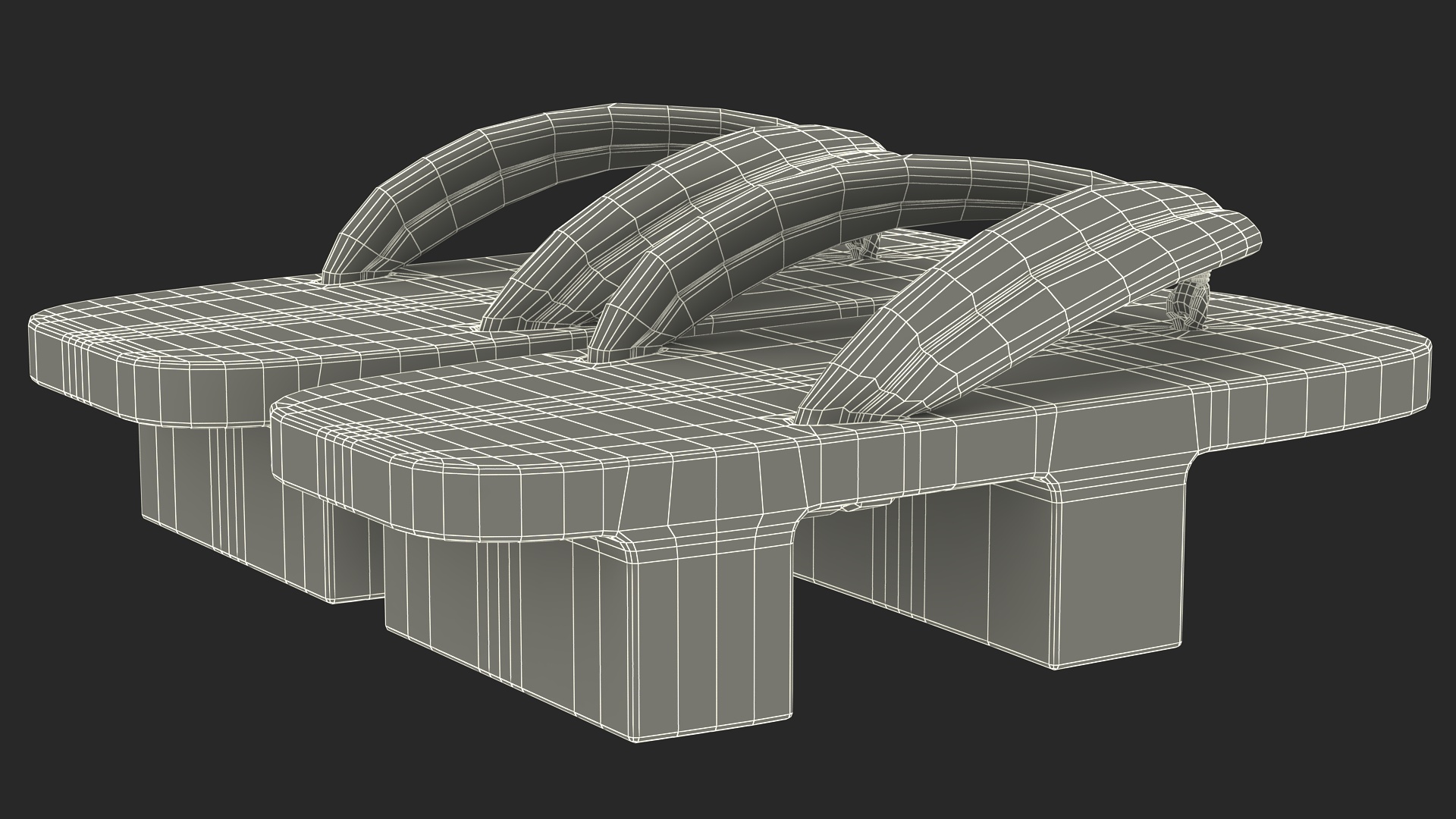 3D Dark Geta Traditional Japanese Clogs