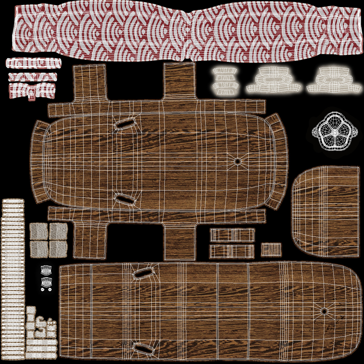 3D Dark Geta Traditional Japanese Clogs