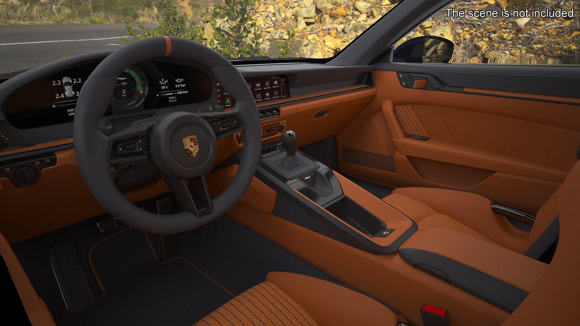 3D Sport Car Porsche 911 2024 Black Rigged for Cinema 4D model