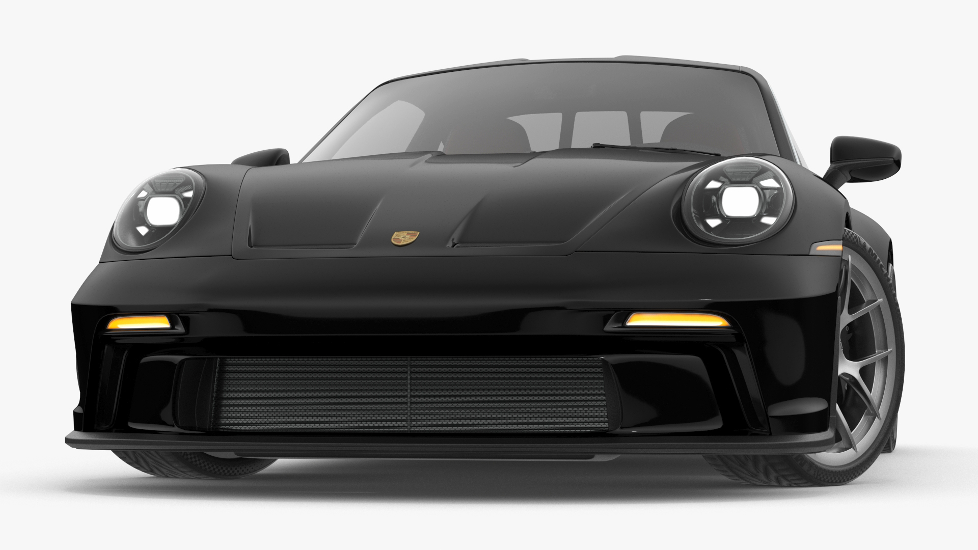 3D Sport Car Porsche 911 2024 Black Rigged for Cinema 4D model