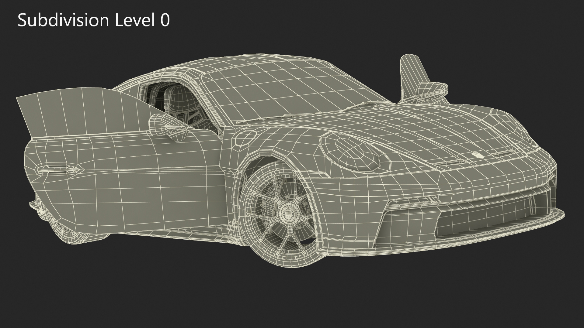 3D Sport Car Porsche 911 2024 Black Rigged for Cinema 4D model