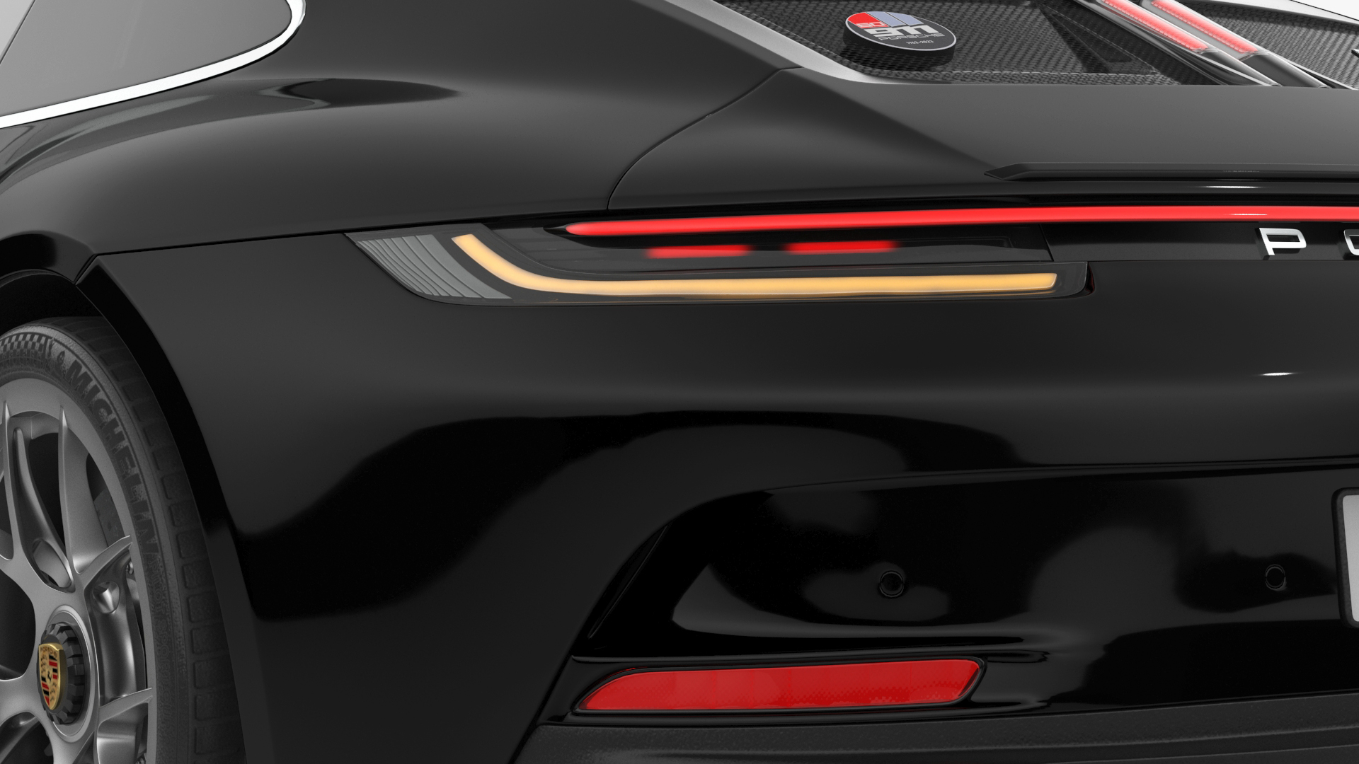3D Sport Car Porsche 911 2024 Black Rigged for Cinema 4D model