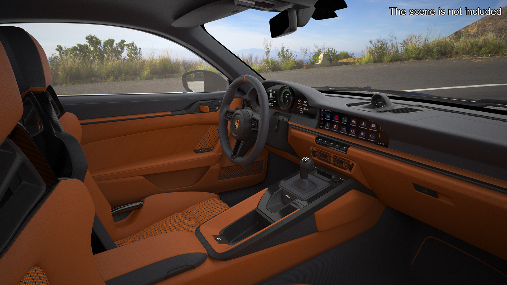 3D Sport Car Porsche 911 2024 Black Rigged for Cinema 4D model
