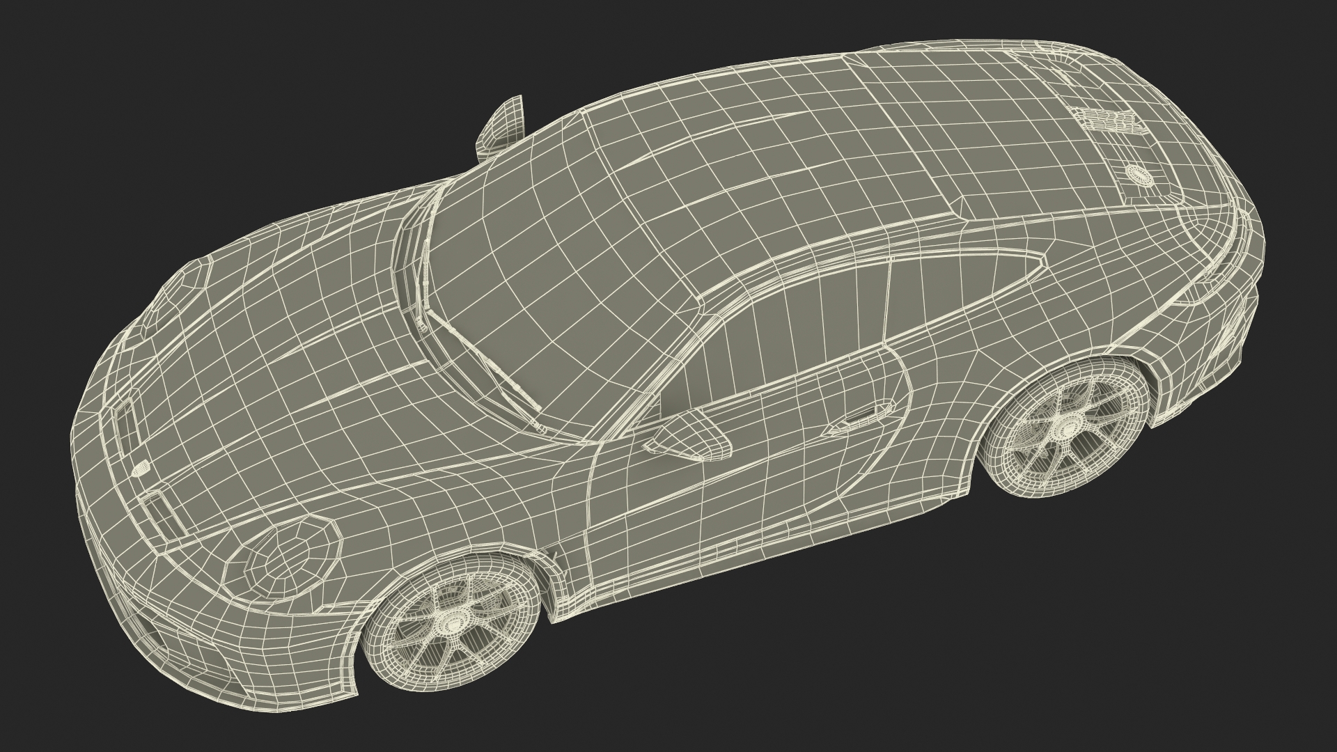 3D Sport Car Porsche 911 2024 Black Rigged for Cinema 4D model
