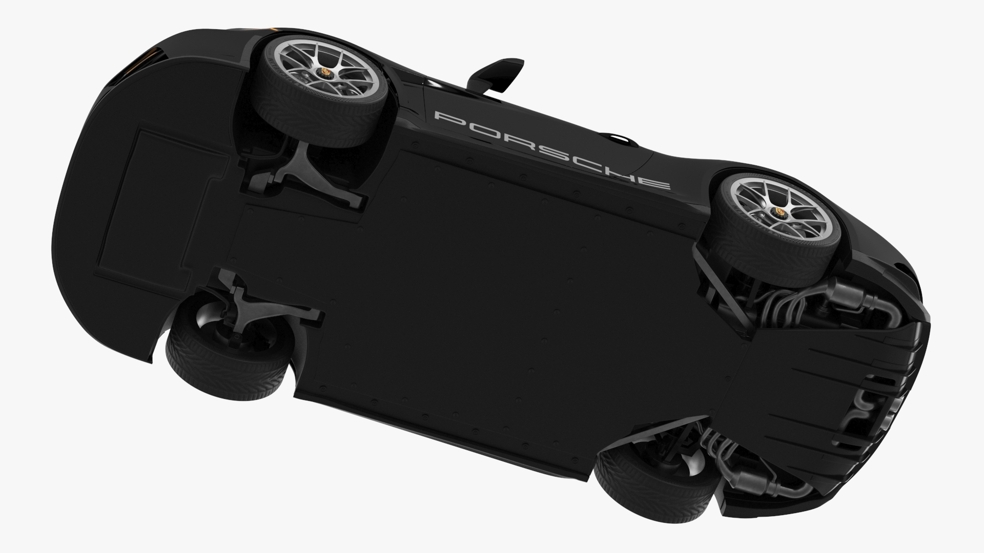 3D Sport Car Porsche 911 2024 Black Rigged for Cinema 4D model
