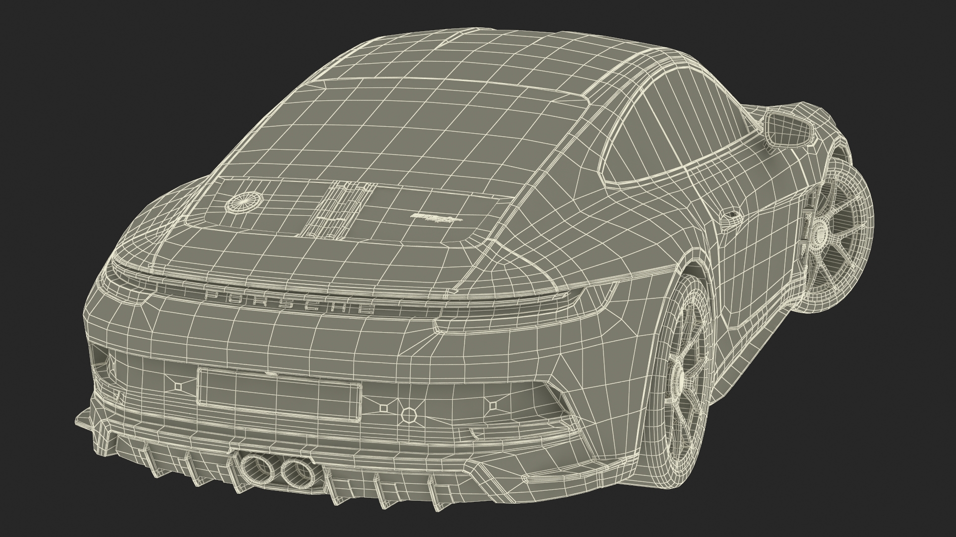 3D Sport Car Porsche 911 2024 Black Rigged for Cinema 4D model