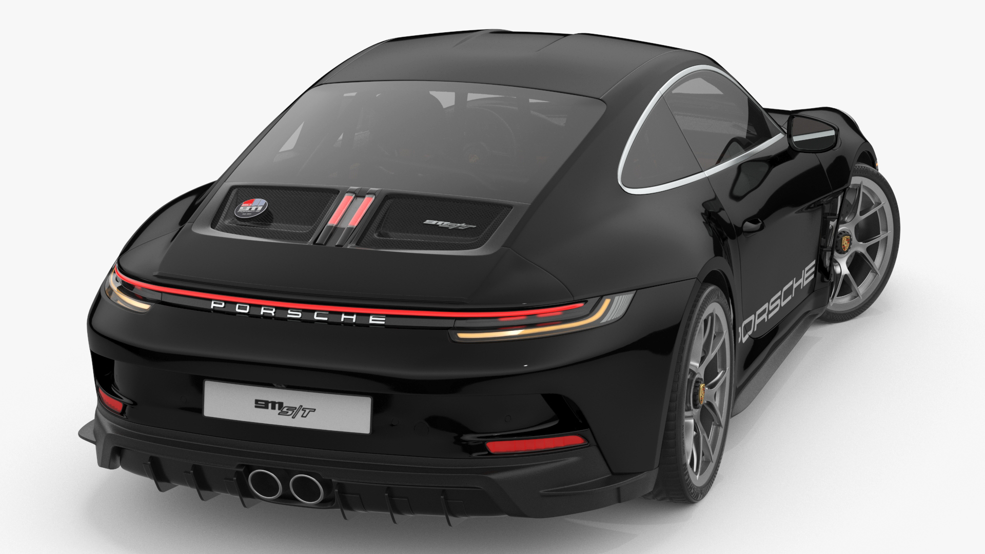 3D Sport Car Porsche 911 2024 Black Rigged for Cinema 4D model