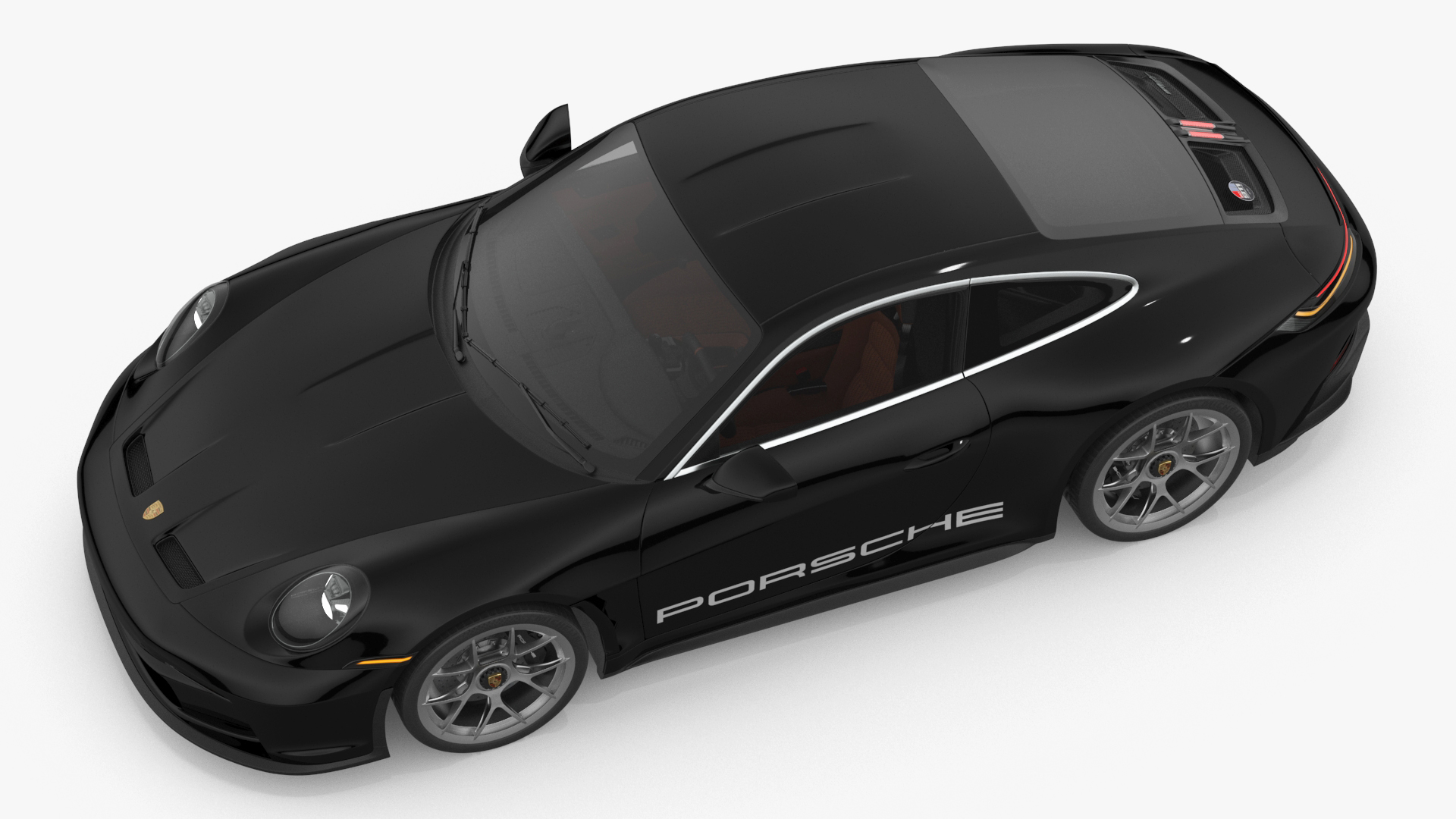 3D Sport Car Porsche 911 2024 Black Rigged for Cinema 4D model