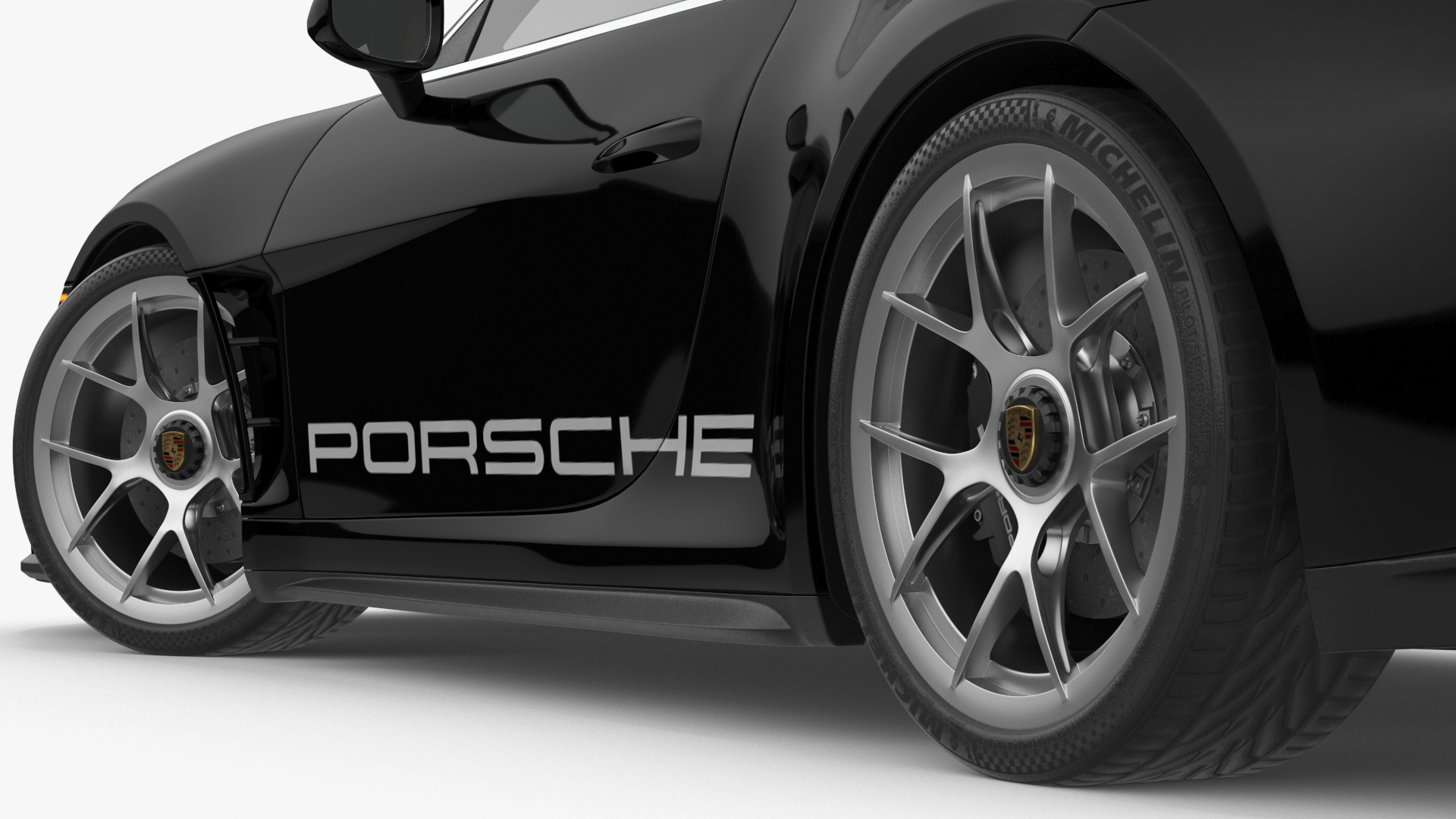 3D Sport Car Porsche 911 2024 Black Rigged for Cinema 4D model