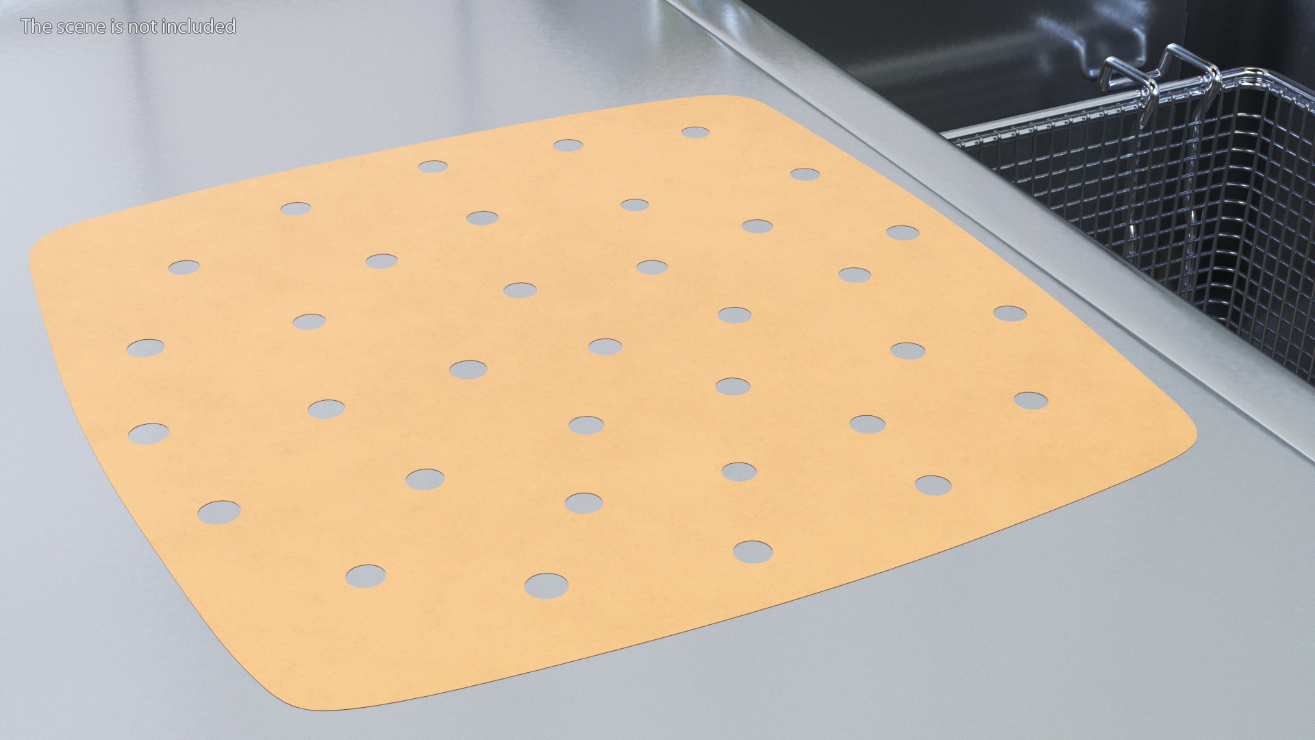 Perforated Air Frier Paper Liner Square 3D model