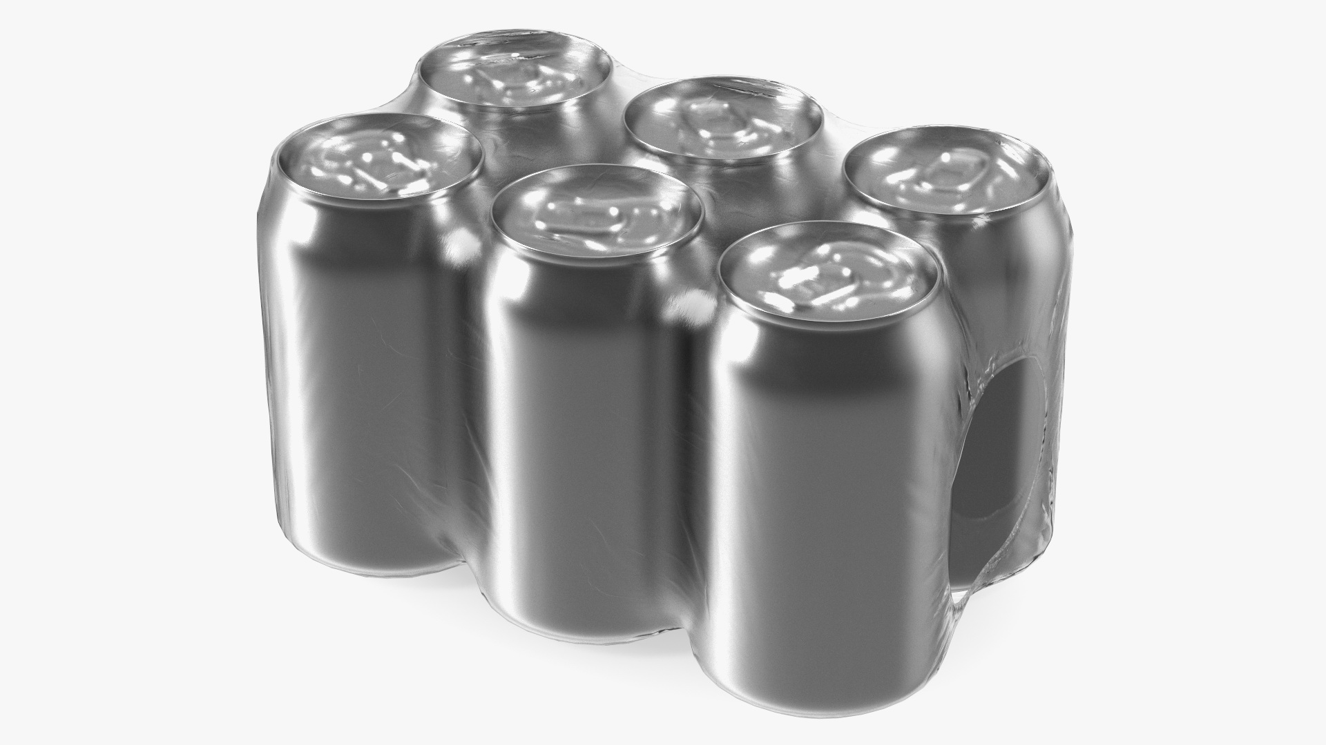 3D model 330ml 6psc Beverage Can Transparent Pack