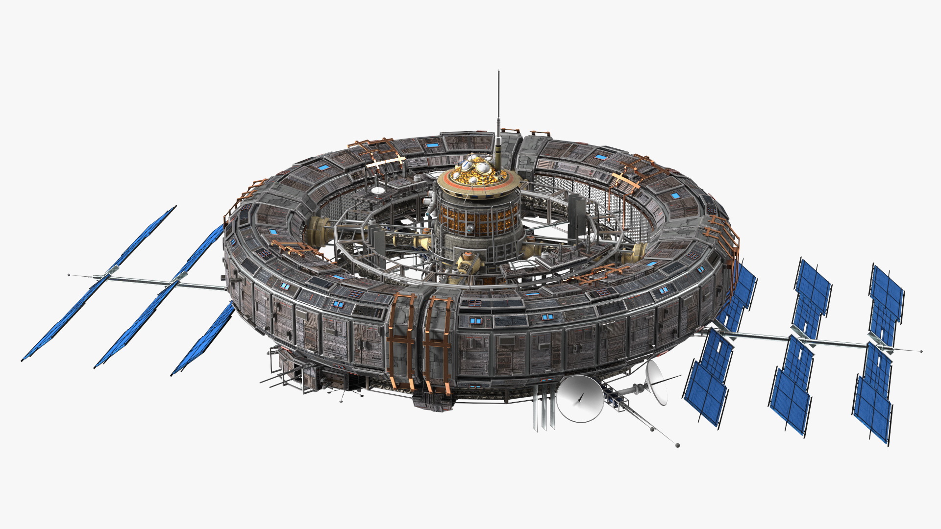 3D Futuristic Sci Fi Space Station