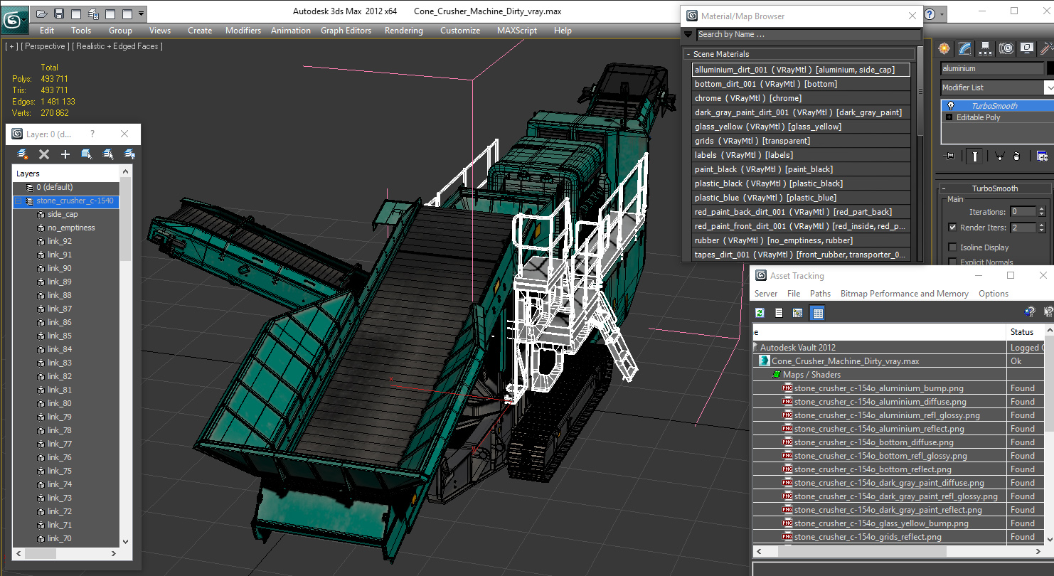 3D Cone Crusher Machine Dirty