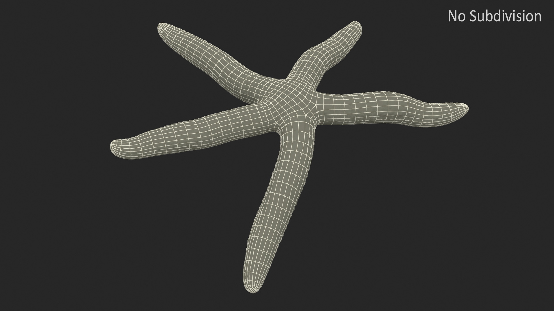 3D Red Starfish Lying Pose model