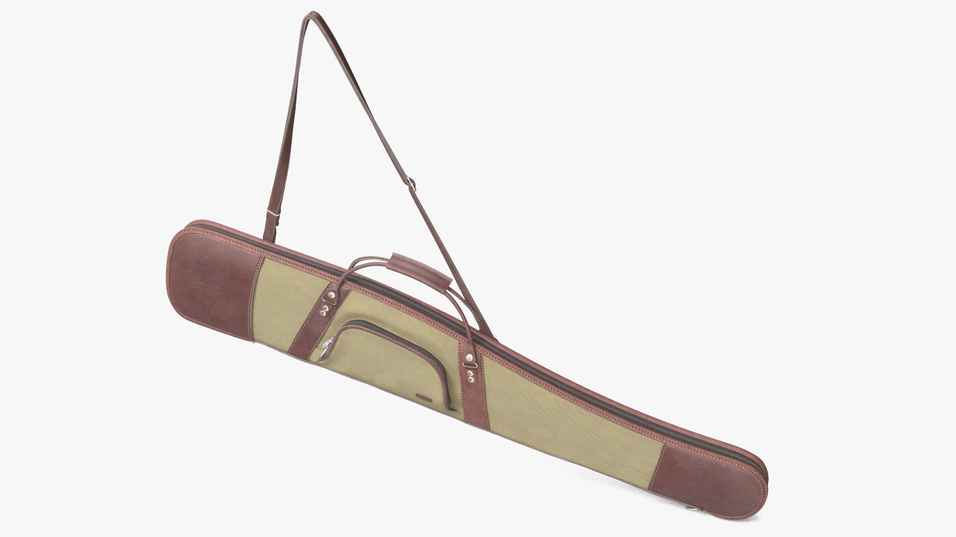 Canvas and Leather Hunter Gun Case 3D model