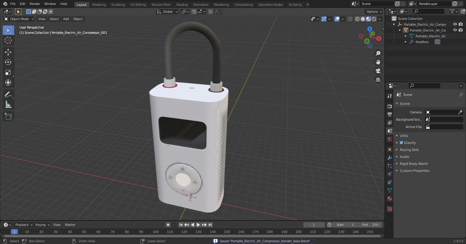 Portable Electric Air Compressor 3D