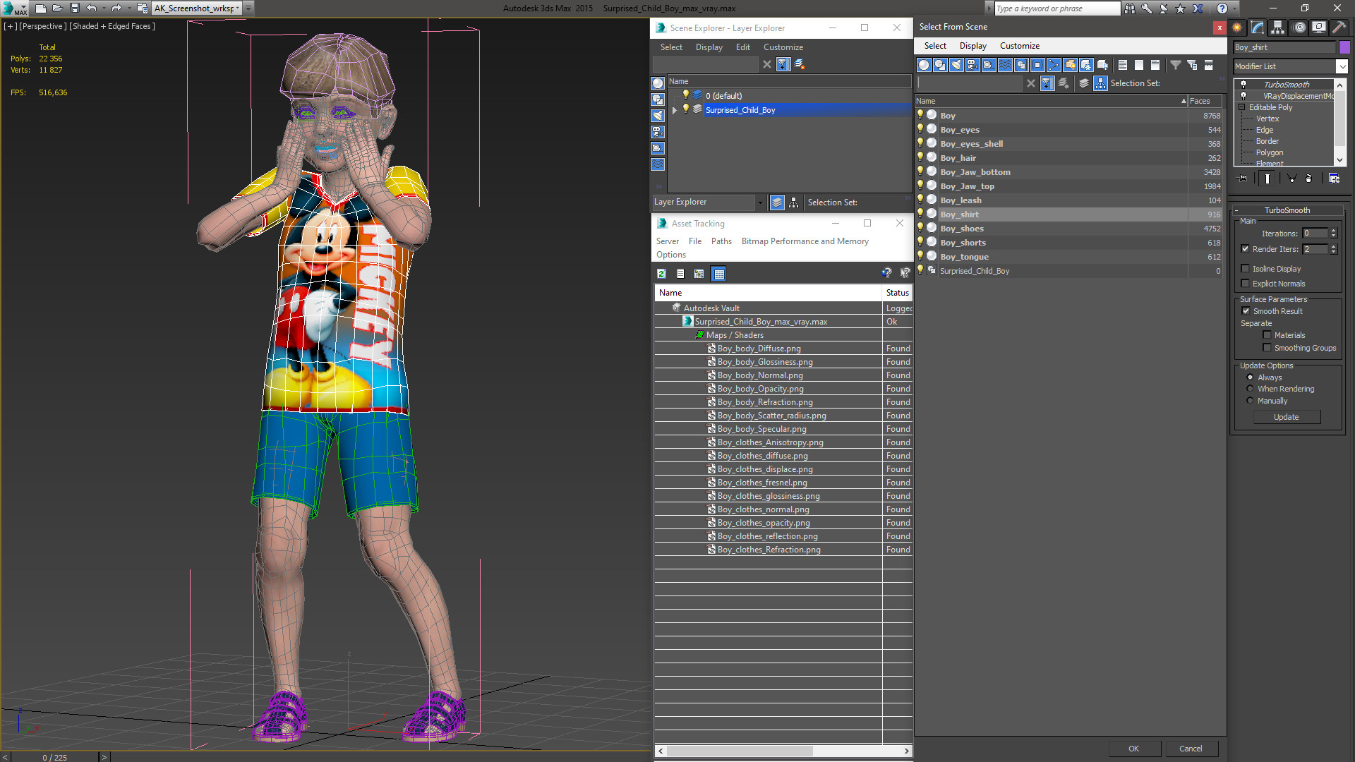 Surprised Child Boy 3D model