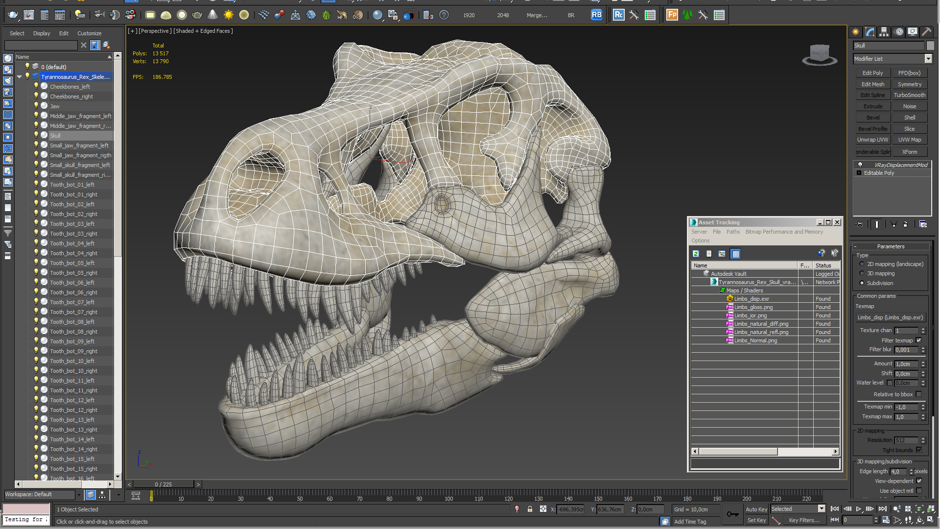 3D Tyrannosaurus Rex Skull model
