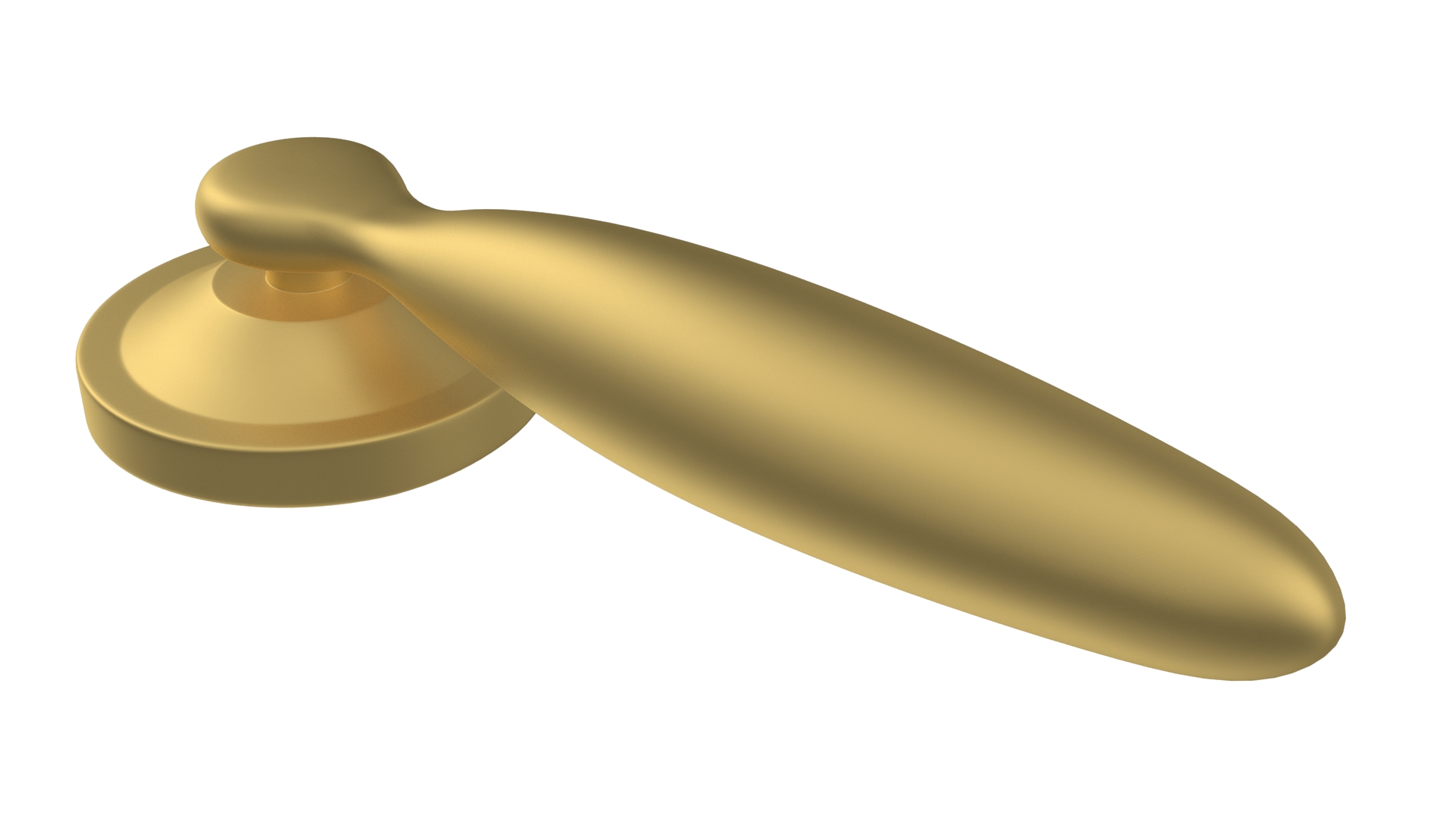 Door Handle Swivel Straight Oval Gold 3D