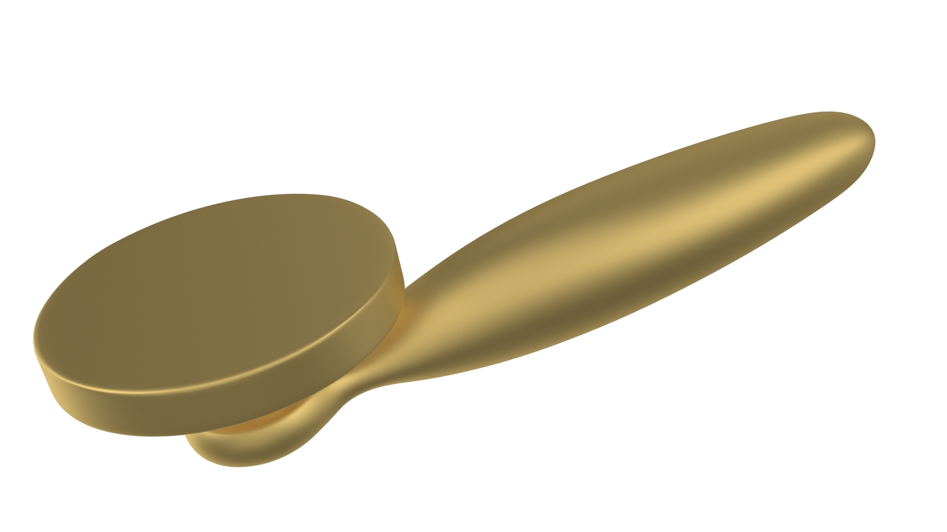 Door Handle Swivel Straight Oval Gold 3D