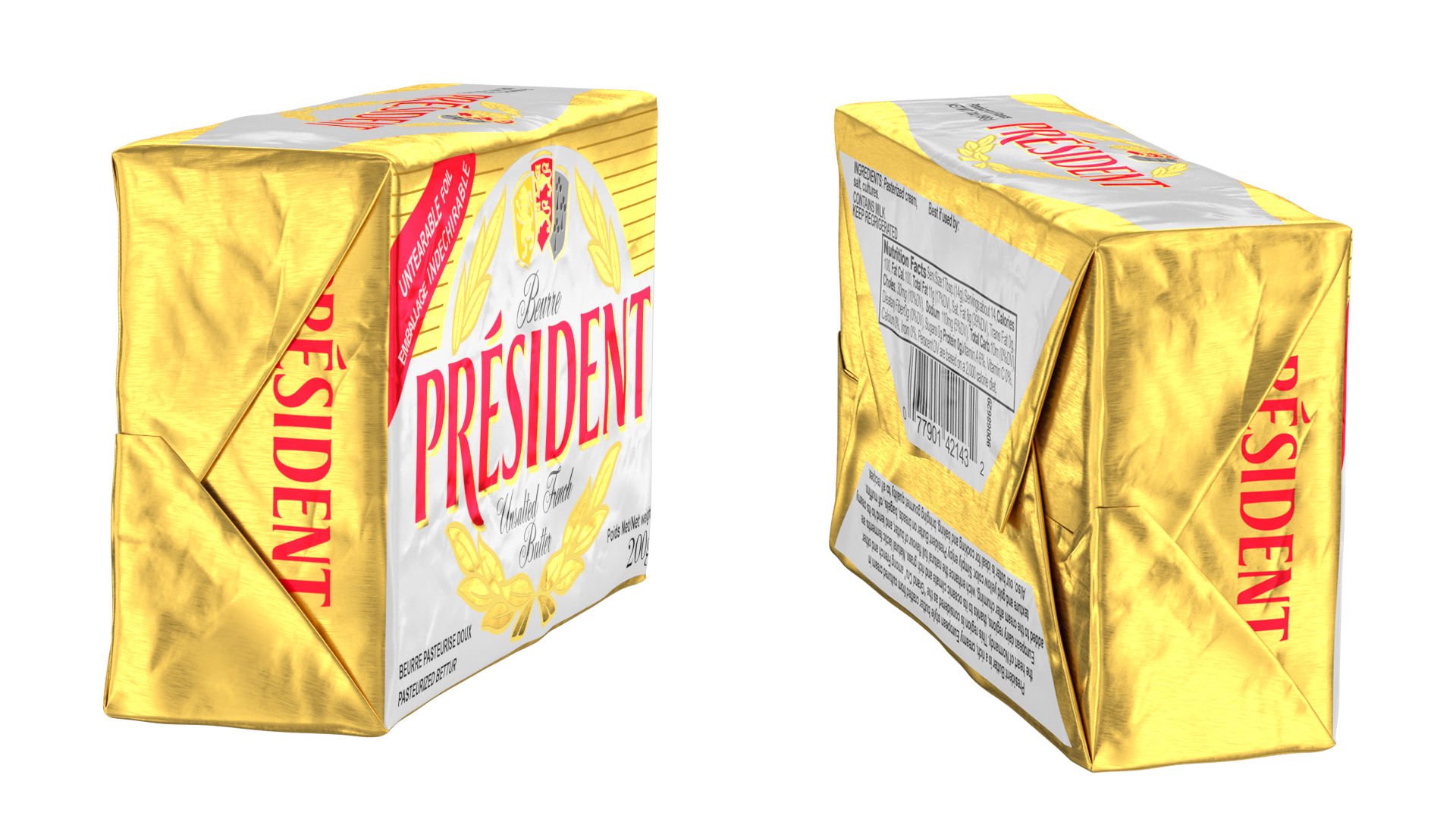 President Unsalted French Butter 3D