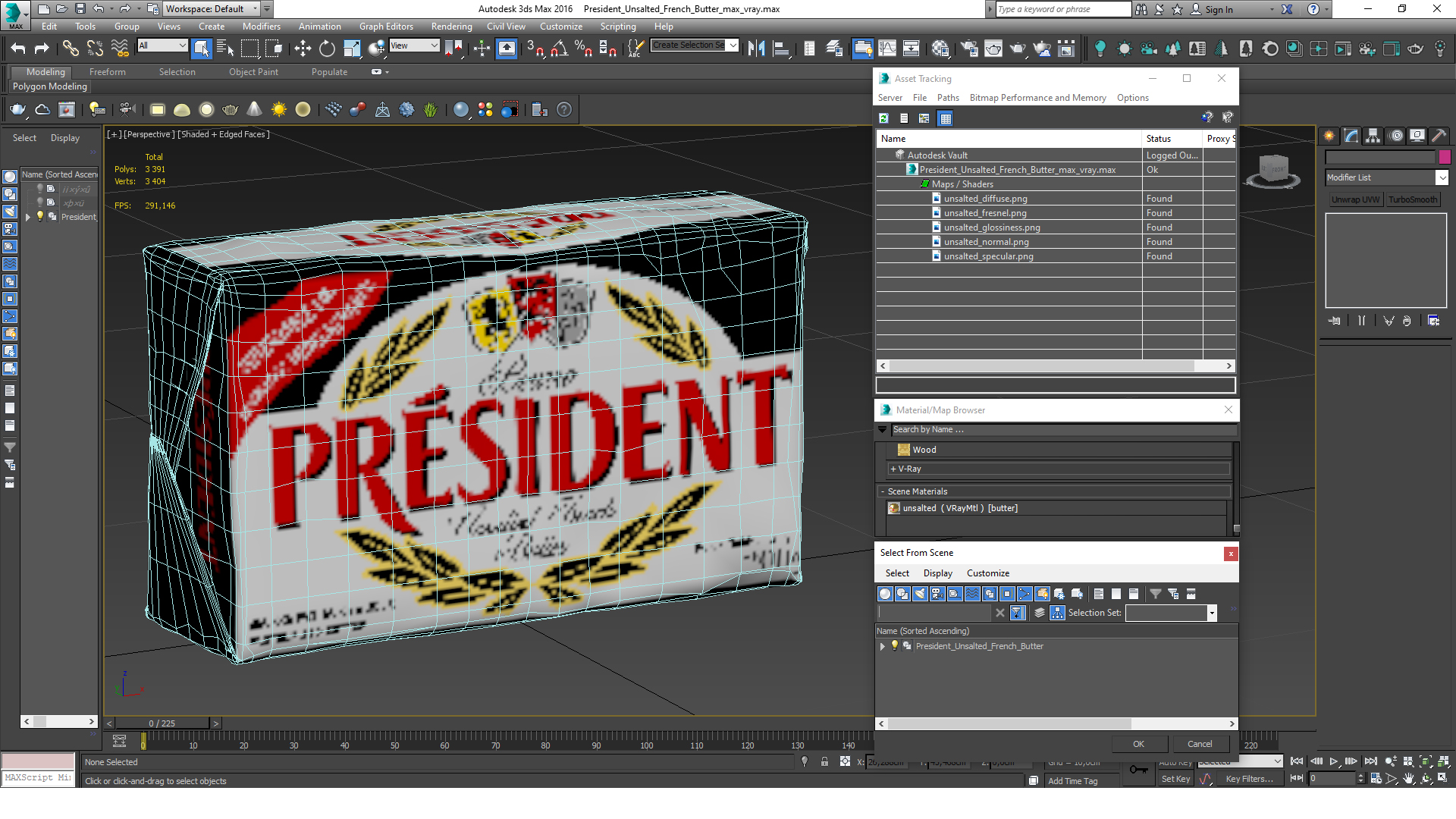 President Unsalted French Butter 3D
