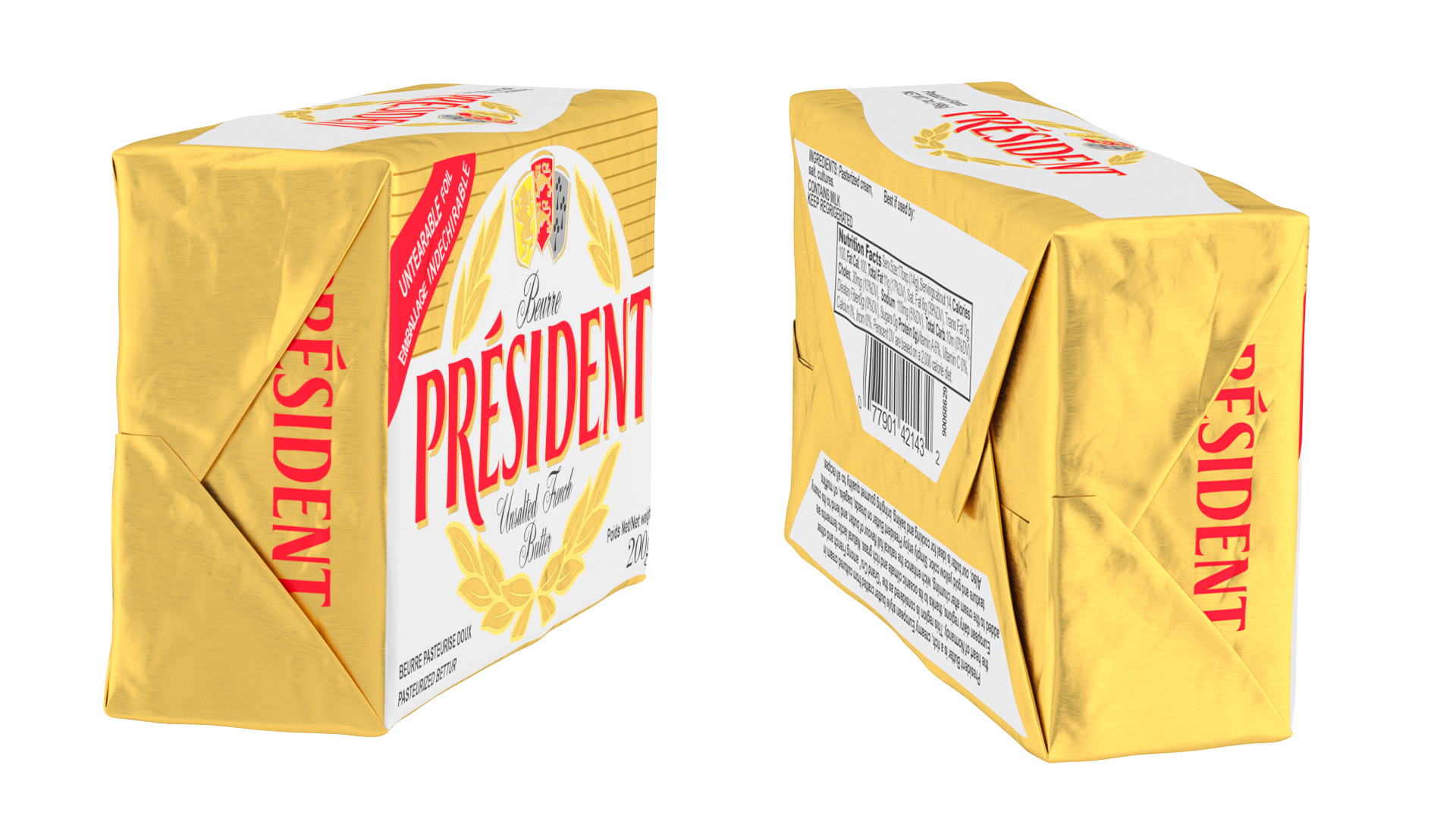 President Unsalted French Butter 3D