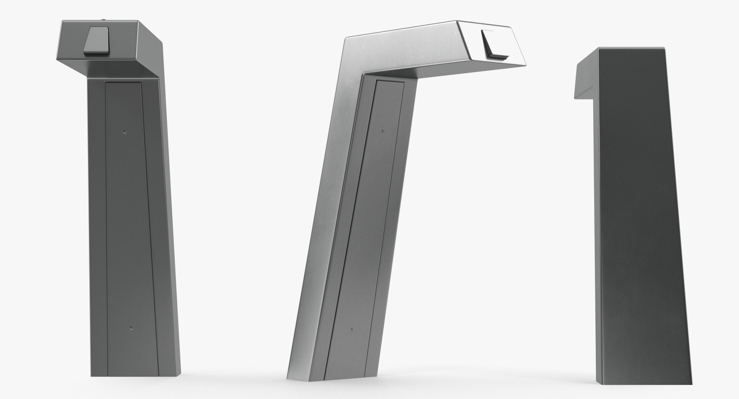 3D model Drinking Fountain Steel Pedestal Outdoor