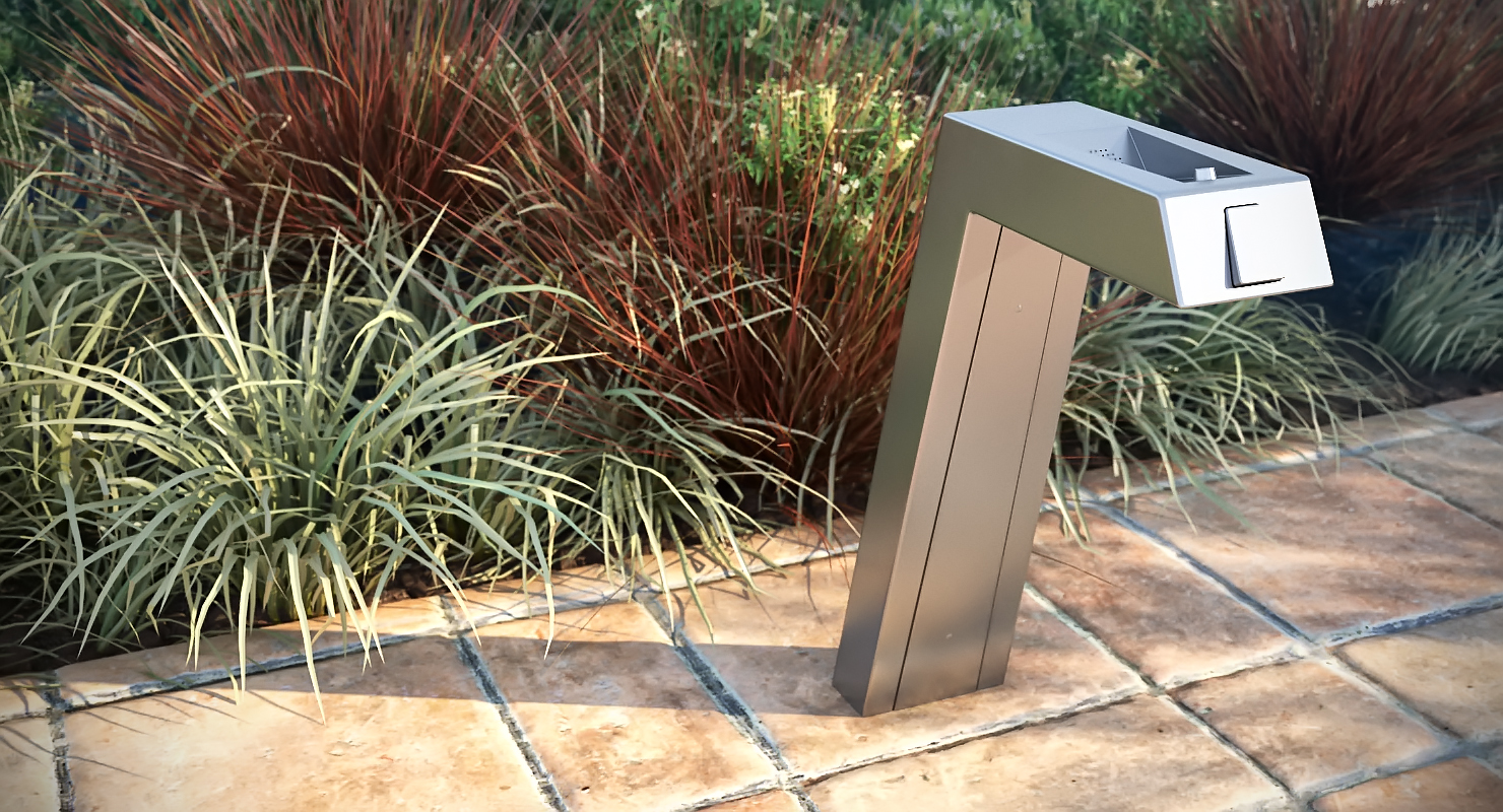 3D model Drinking Fountain Steel Pedestal Outdoor