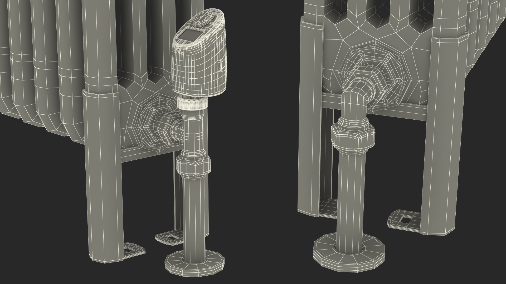 3D model Central Heating Radiator with Thermostat