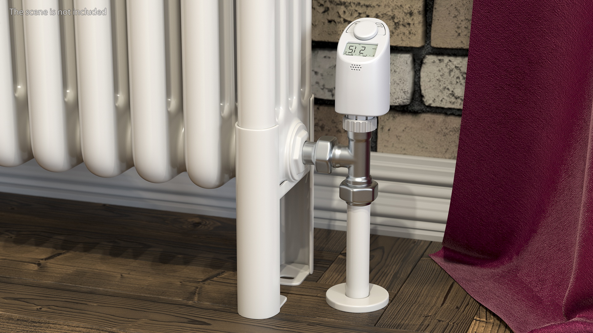 3D model Central Heating Radiator with Thermostat