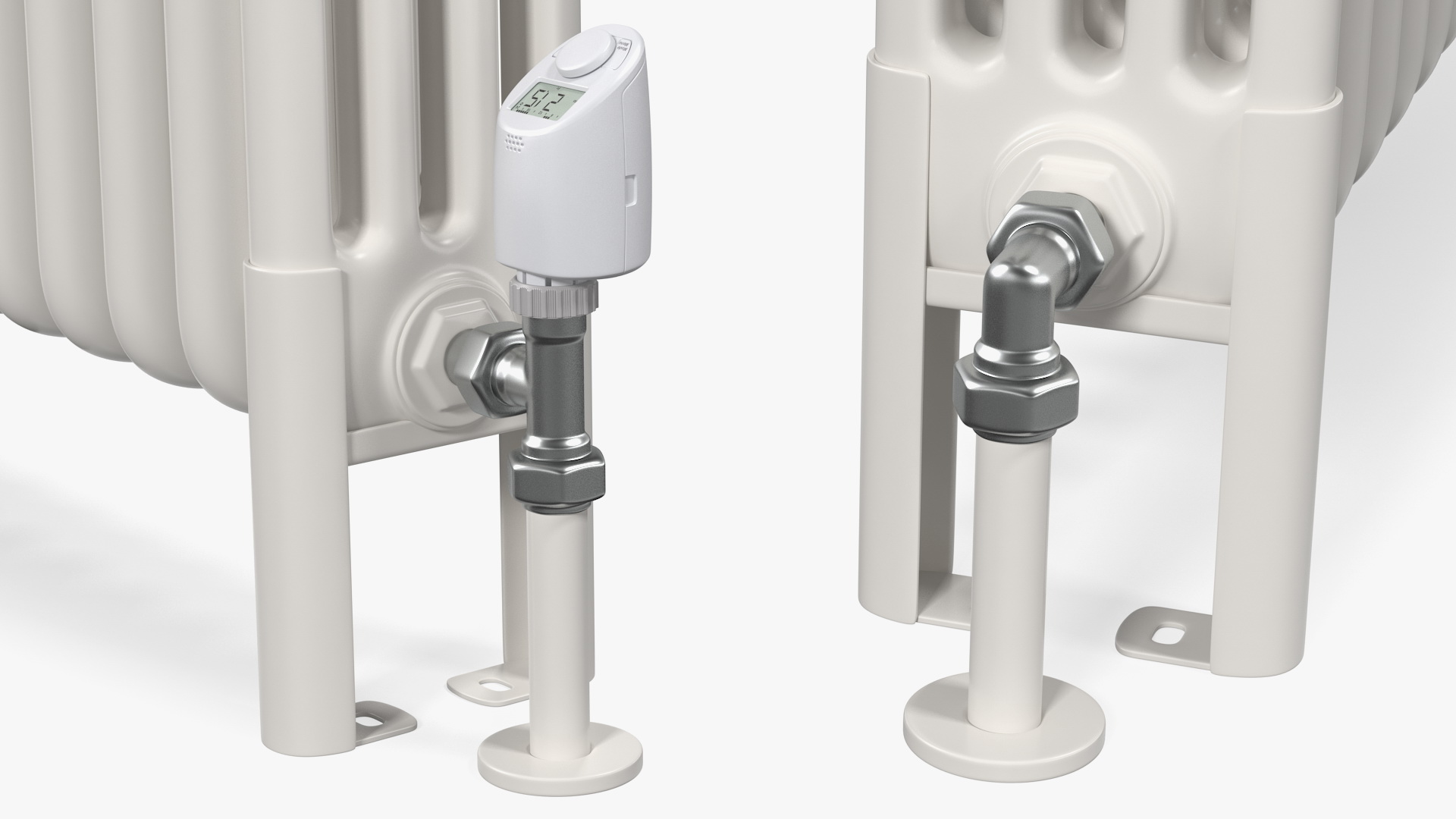 3D model Central Heating Radiator with Thermostat