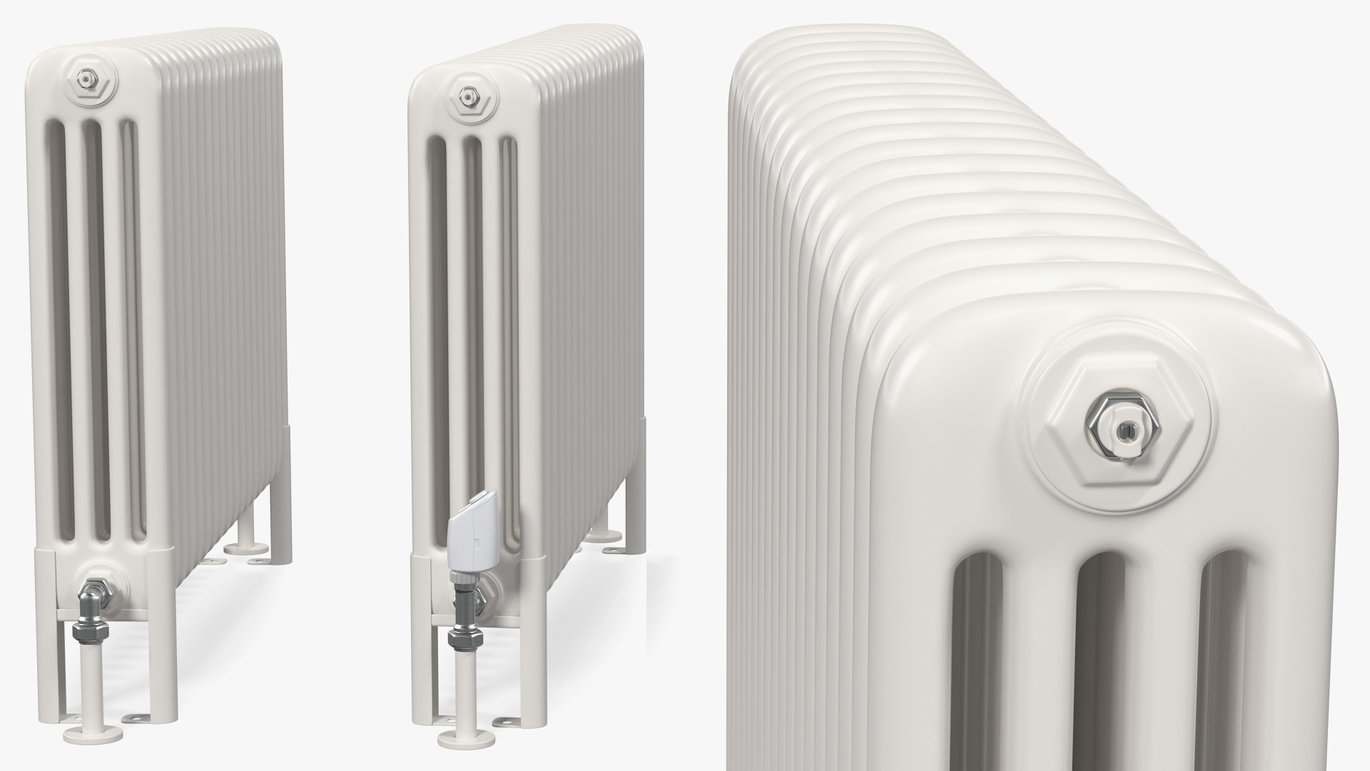 3D model Central Heating Radiator with Thermostat