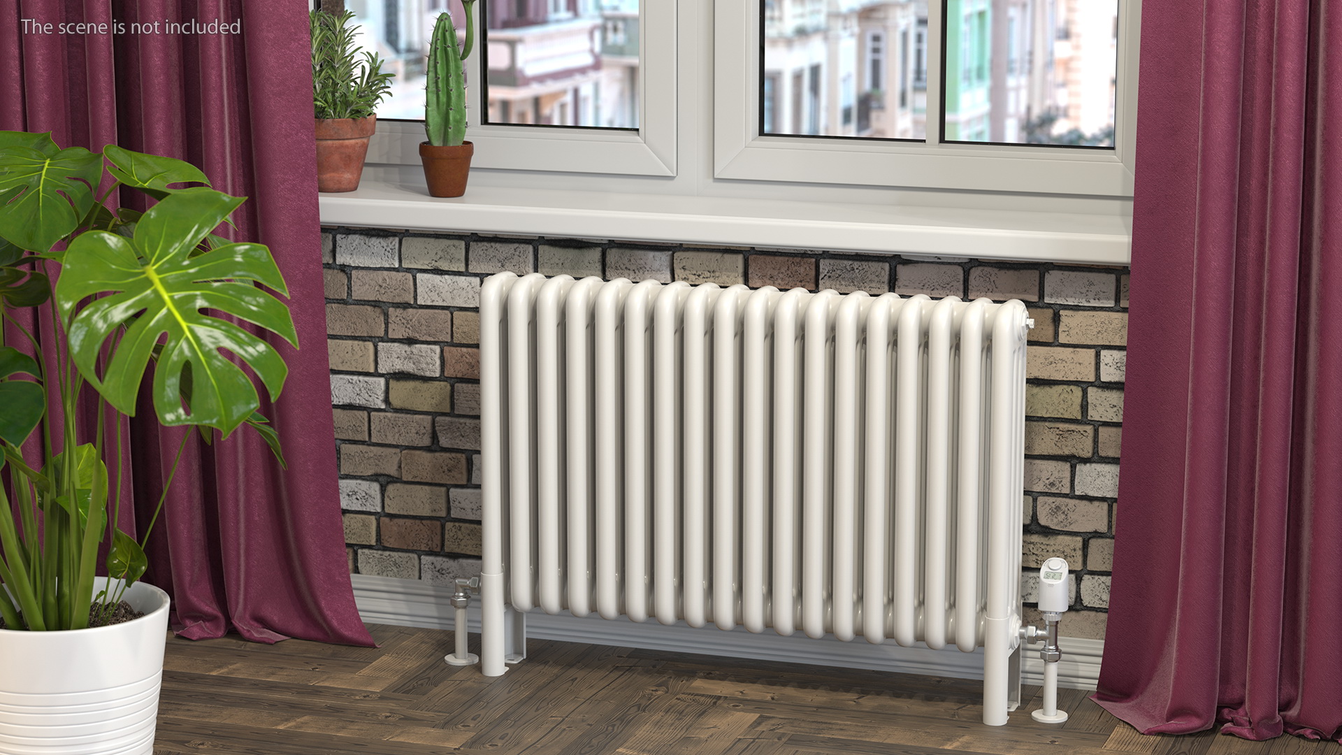 3D model Central Heating Radiator with Thermostat