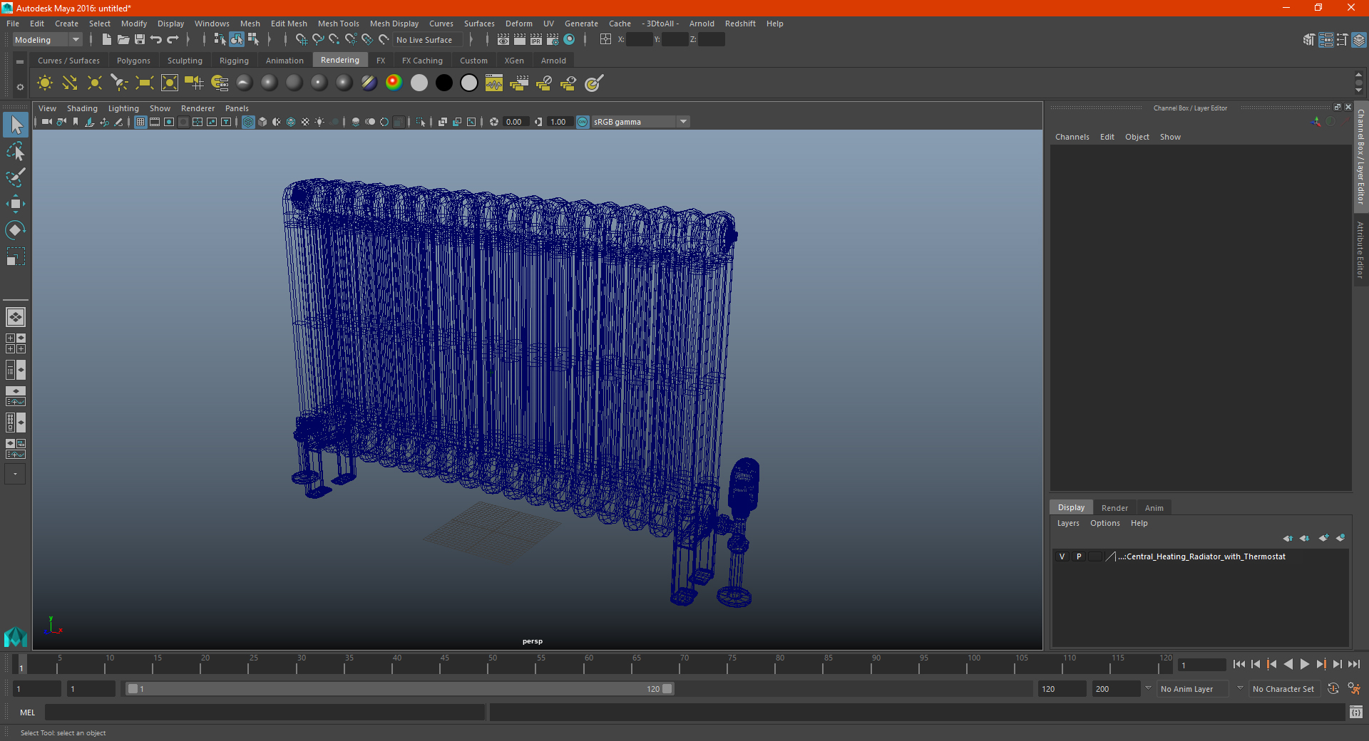 3D model Central Heating Radiator with Thermostat