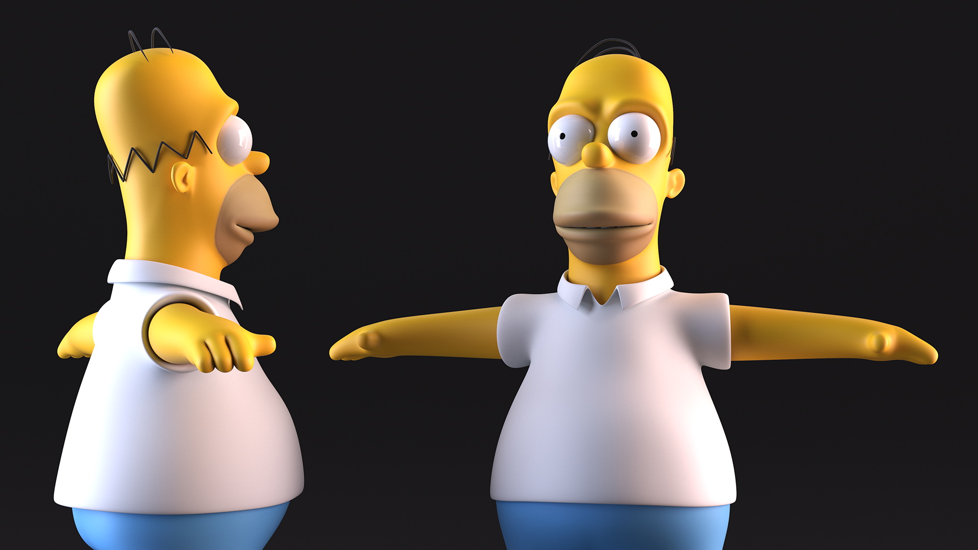 Homer Simpson Rigged for Maya 3D model