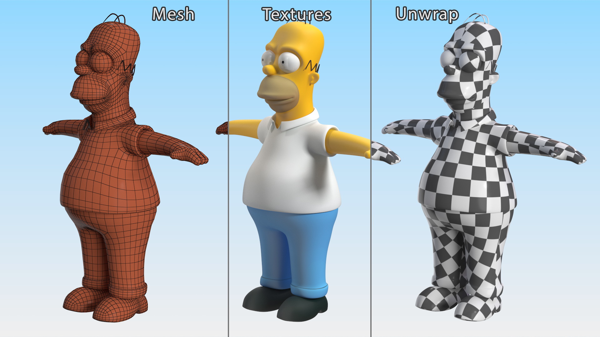 Homer Simpson Rigged for Maya 3D model