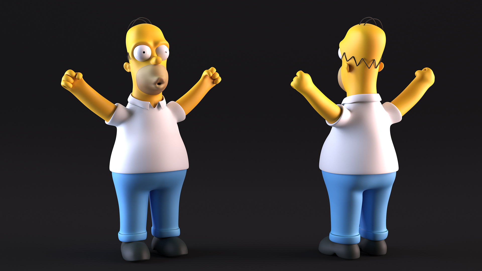 Homer Simpson Rigged for Maya 3D model