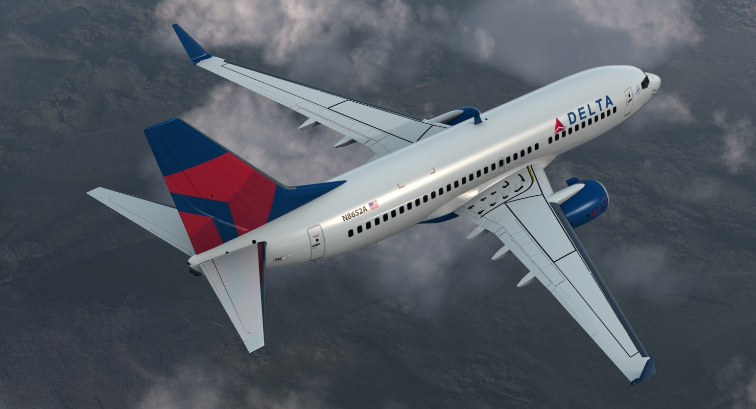 Boeing 737 700 Delta Air Lines Rigged 3D
