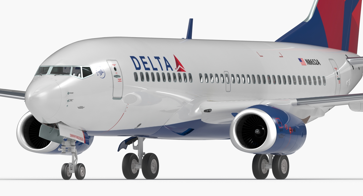 Boeing 737 700 Delta Air Lines Rigged 3D
