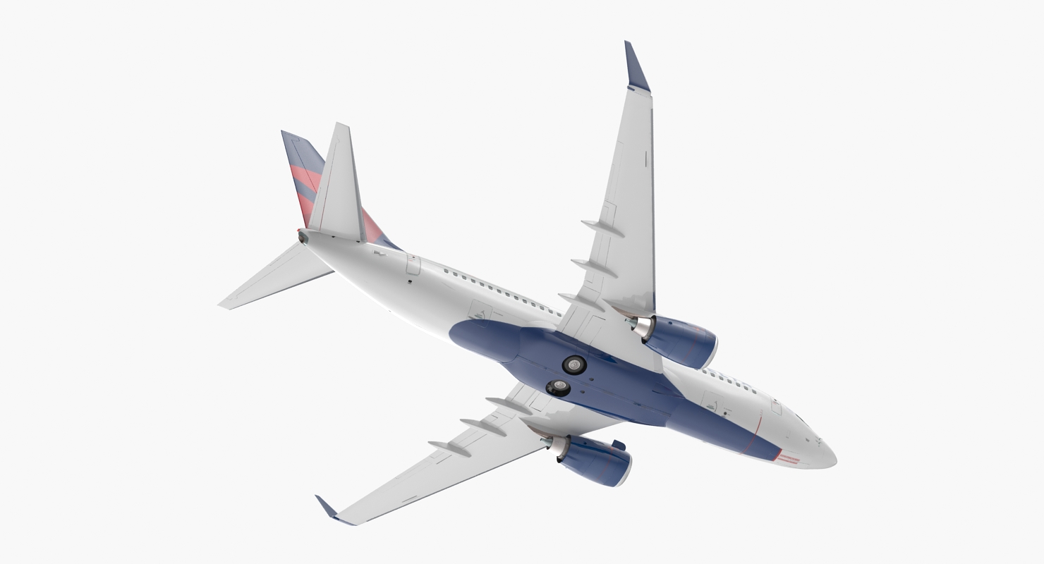 Boeing 737 700 Delta Air Lines Rigged 3D