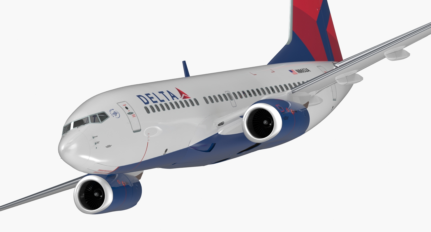 Boeing 737 700 Delta Air Lines Rigged 3D