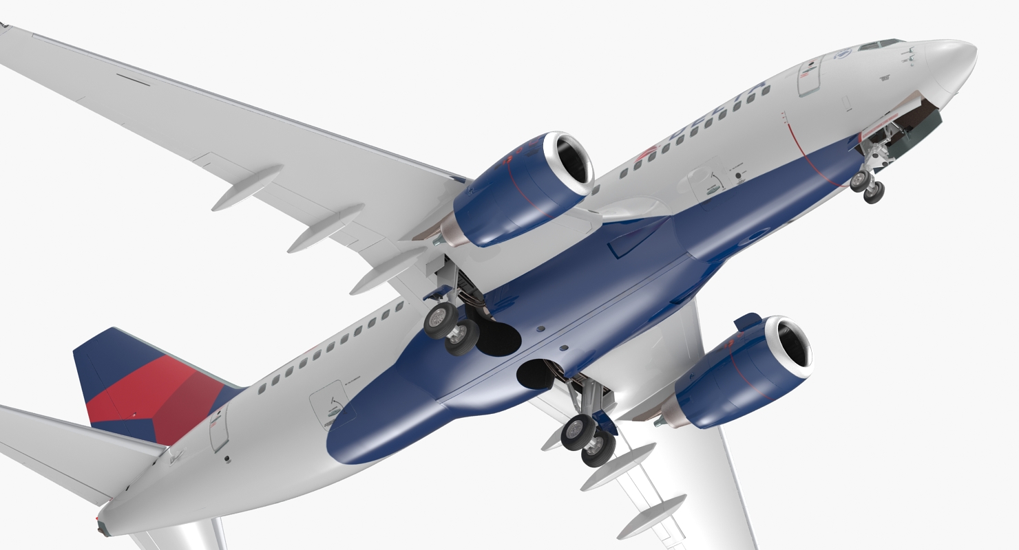 Boeing 737 700 Delta Air Lines Rigged 3D