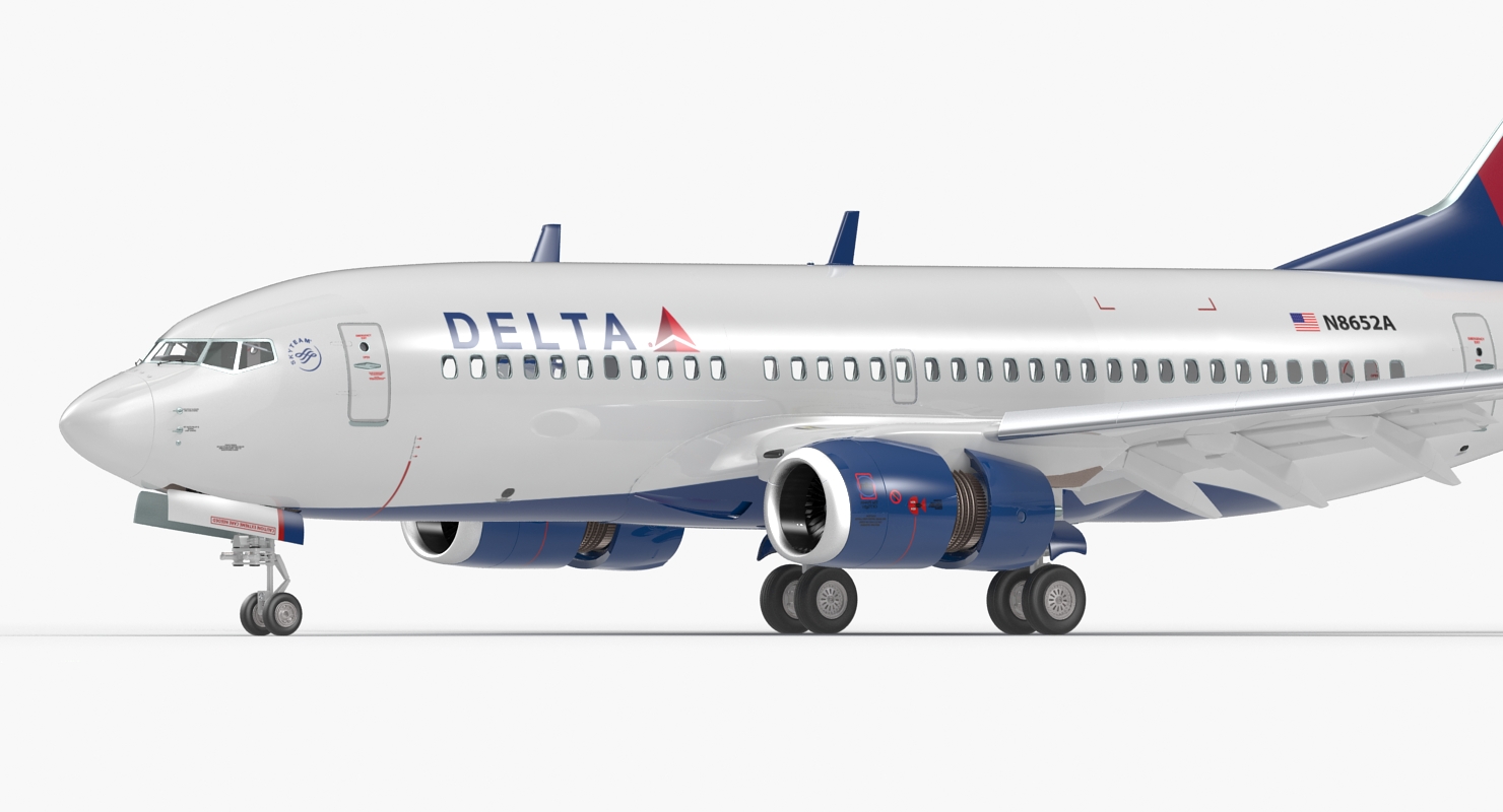 Boeing 737 700 Delta Air Lines Rigged 3D